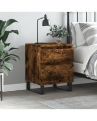 Table de chevet chêne fumé 40x35x50 cm bois d’ingénierie | Mobilier & Déco