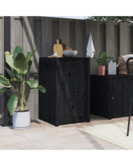 Portes de cuisine d'extérieur noir 50x9x82cm bois de pin massif | Mobilier & Déco