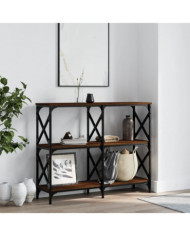Table console chêne marron 100x28x80,5 cm bois d'ingénierie | Mobilier & Déco
