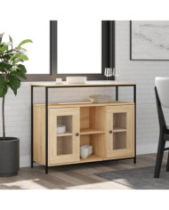 Buffet chêne sonoma 100x35x80 cm bois d'ingénierie | Mobilier & Déco
