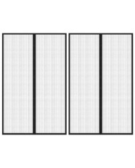Rideaux de porte anti-insectes 2 pcs et aimants noir 220x130 cm | Mobilier & Déco