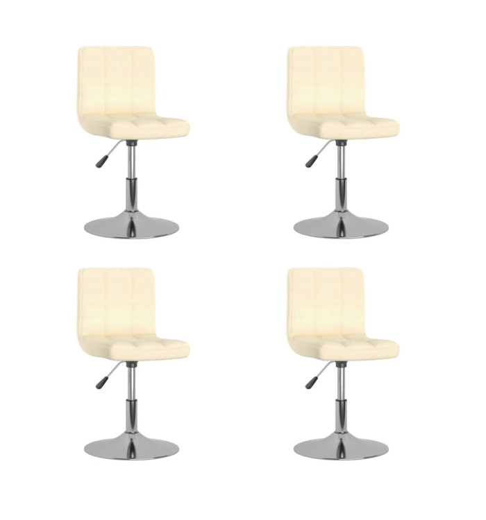 Chaises pivotantes à manger lot de 4 Crème Tissu | Mobilier & Déco