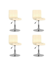 Chaises pivotantes à manger lot de 4 Crème Tissu | Mobilier & Déco