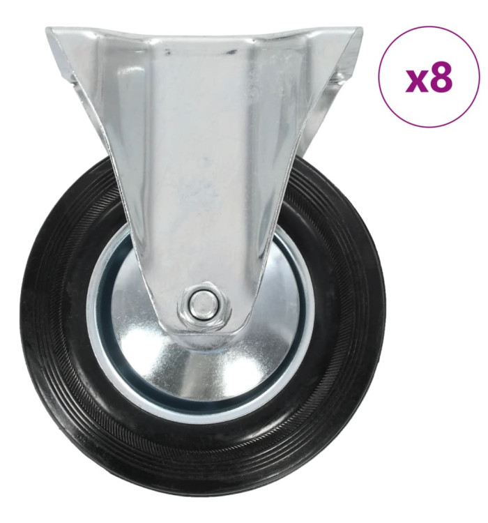 8 pcs Roulettes fixes 160 mm | Mobilier & Déco