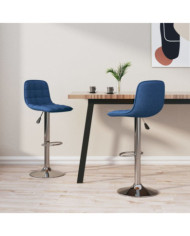 Tabourets de bar lot de 2 bleu tissu | Mobilier & Déco