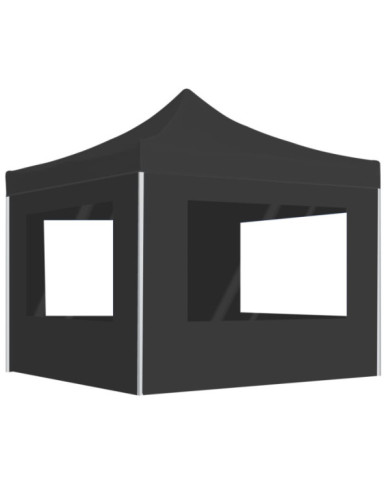 Tente de réception pliable à parois Aluminium 3 x 3m Anthracite | Mobilier & Déco