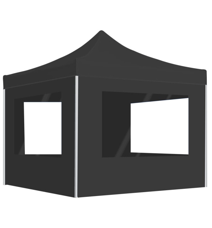 Tente de réception pliable à parois Aluminium 3 x 3m Anthracite | Mobilier & Déco