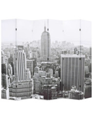 Cloison de séparation pliable 228x170 cm New York Noir et blanc | Mobilier & Déco