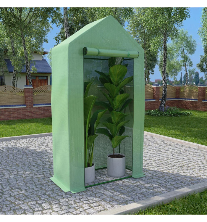Serre avec cadre en acier 0,5 m² 1x0,5x1,9 m | Mobilier & Déco