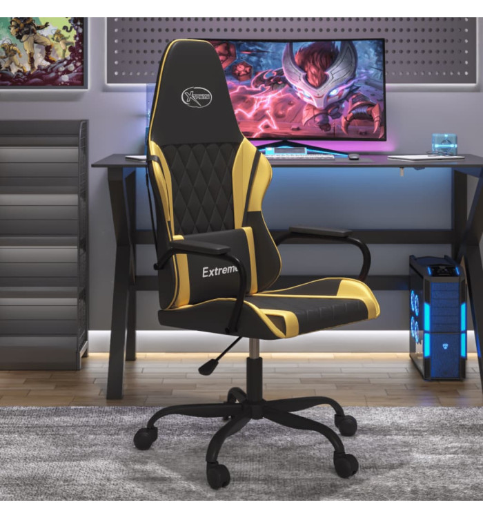 Chaise de jeu de massage Noir et doré Similicuir | Mobilier & Déco