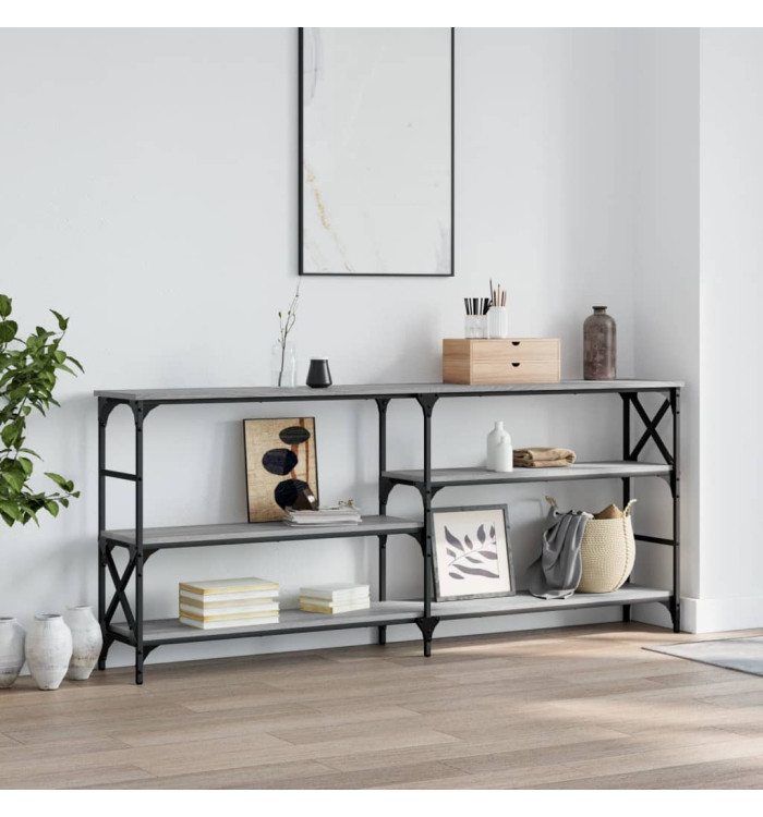 Table console sonoma gris 180x29x76,5 cm bois d'ingénierie | Mobilier & Déco