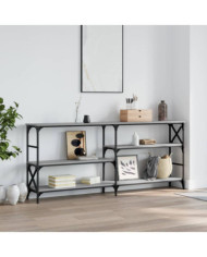 Table console sonoma gris 180x29x76,5 cm bois d'ingénierie | Mobilier & Déco