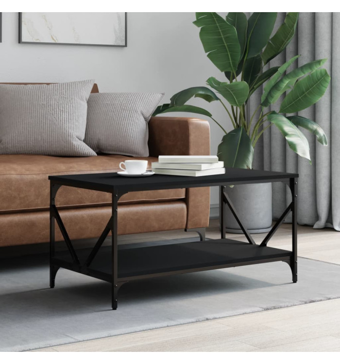 Table basse noir 90x50x45 cm bois d'ingénierie | Mobilier & Déco