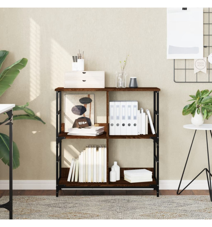 Bibliothèque chêne marron 78,5x33x82 cm bois d'ingénierie | Mobilier & Déco