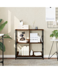 Bibliothèque chêne marron 78,5x33x82 cm bois d'ingénierie | Mobilier & Déco