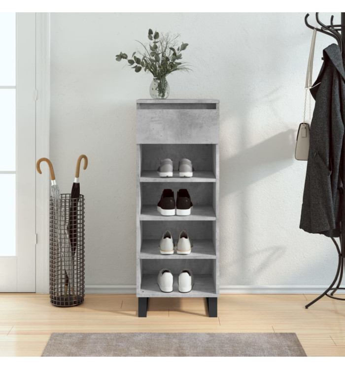 Armoire à chaussures Gris béton 40x36x105 cm Bois d'ingénierie | Mobilier & Déco