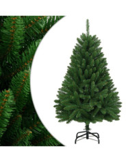 Sapin de Noël artificiel à charnières avec support vert 150 cm | Mobilier & Déco