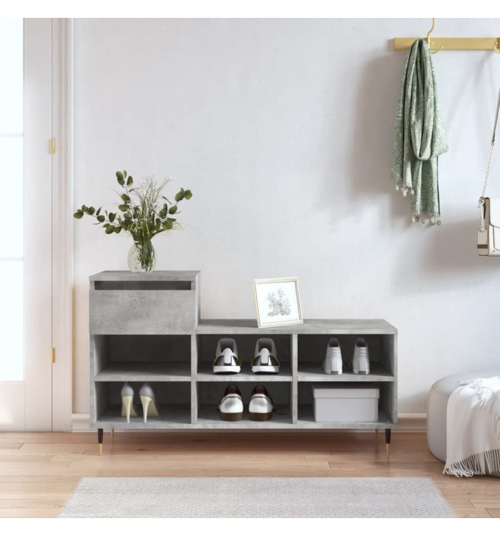 Armoire à chaussures Gris béton 102x36x60 cm Bois d'ingénierie | Mobilier & Déco