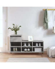 Armoire à chaussures Gris béton 102x36x60 cm Bois d'ingénierie | Mobilier & Déco