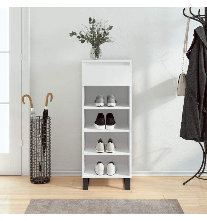 Armoire à chaussures Blanc brillant 40x36x105cm Bois ingénierie | Mobilier & Déco