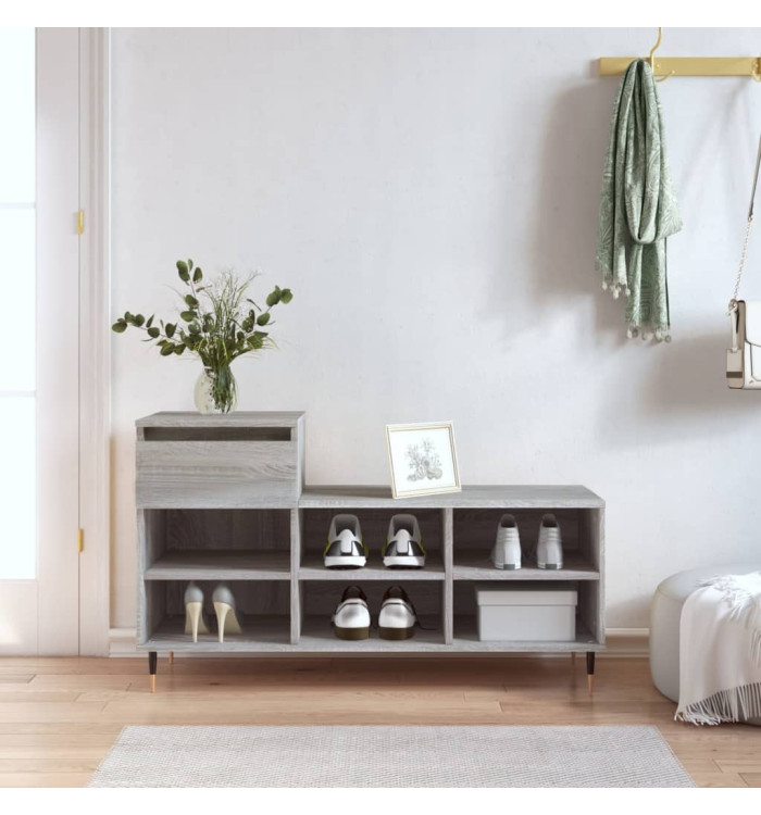 Armoire à chaussures Sonoma gris 102x36x60 cm Bois d'ingénierie | Mobilier & Déco