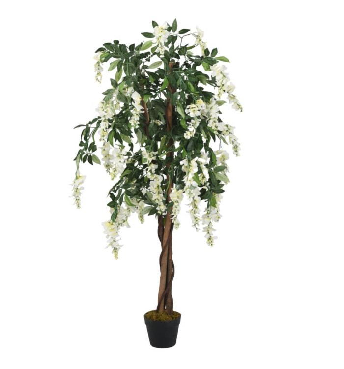 Glycine artificielle 840 feuilles 120 cm vert et blanc | Mobilier & Déco
