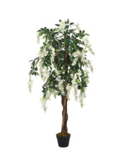 Glycine artificielle 840 feuilles 120 cm vert et blanc | Mobilier & Déco