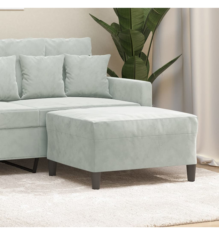 Repose-pied Gris clair 70x55x41 cm Velours | Mobilier & Déco