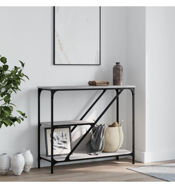 Table console sonoma gris 88,5x30x75 cm bois d'ingénierie | Mobilier & Déco