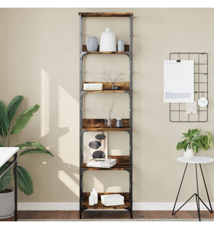 Bibliothèque chêne fumé 50x33x188,5 cm bois d'ingénierie | Mobilier & Déco