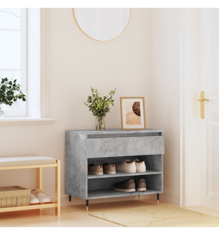 Armoire à chaussures Gris béton 70x36x60 cm Bois d'ingénierie | Mobilier & Déco