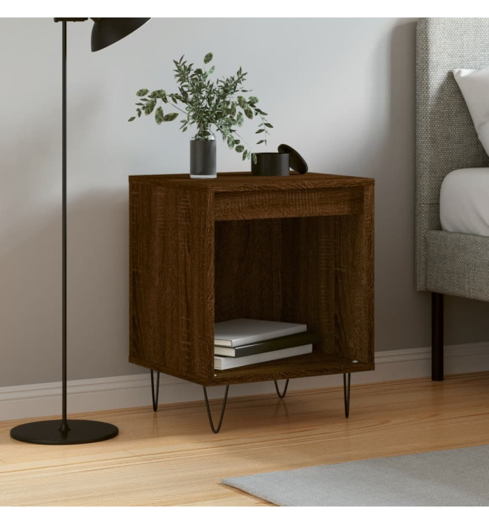 Table de chevet chêne marron 40x35x50 cm bois d’ingénierie | Mobilier & Déco