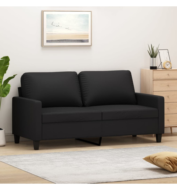 Canapé à 2 places Noir 140 cm Similicuir | Mobilier & Déco
