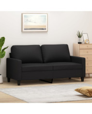 Canapé à 2 places Noir 140 cm Similicuir | Mobilier & Déco
