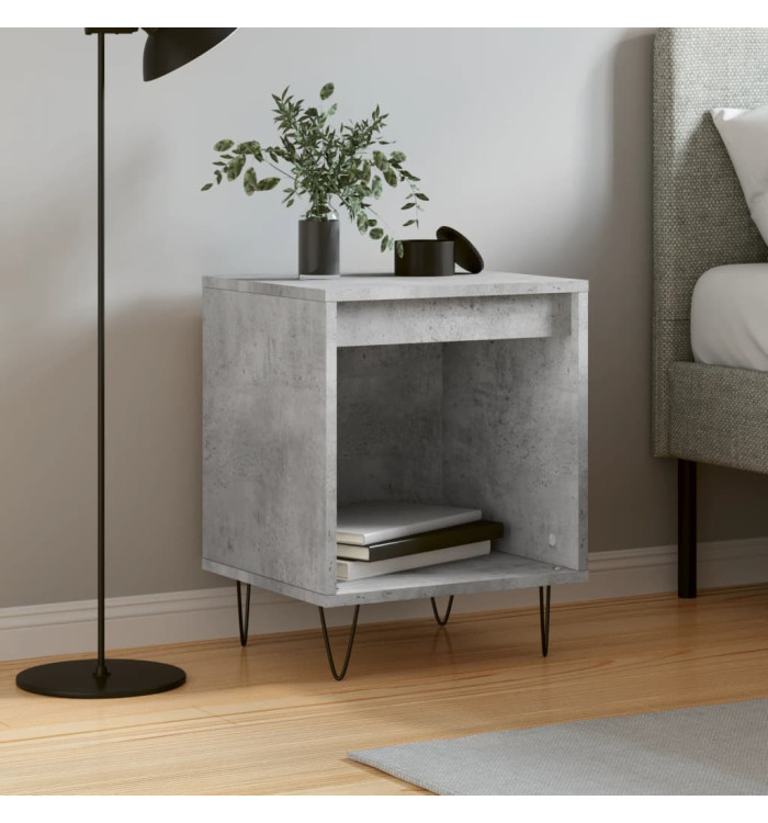 Table de chevet gris béton 40x35x50 cm bois d’ingénierie | Mobilier & Déco