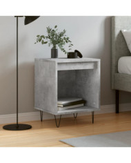Table de chevet gris béton 40x35x50 cm bois d’ingénierie | Mobilier & Déco
