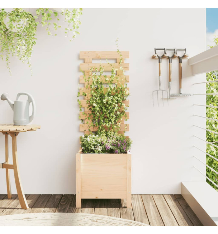 Jardinière avec support 39x39,5x114 cm bois de pin massif | Mobilier & Déco