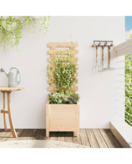 Jardinière avec support 39x39,5x114 cm bois de pin massif | Mobilier & Déco