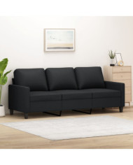 Canapé à 3 places Noir 180 cm Similicuir | Mobilier & Déco