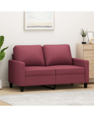 Canapé à 2 places Rouge bordeaux 120 cm Tissu | Mobilier & Déco