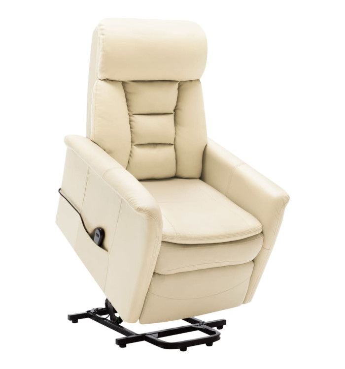 Fauteuil Blanc crème Similicuir | Mobilier & Déco