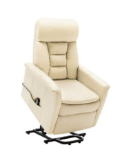Fauteuil Blanc crème Similicuir | Mobilier & Déco