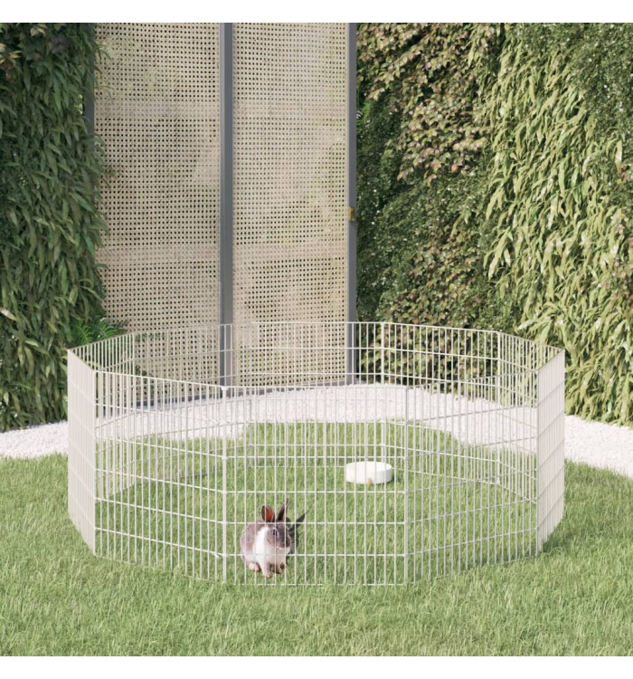 Enclos d'animaux en liberté 10 panneaux 54x60 cm fer galvanisé | Mobilier & Déco