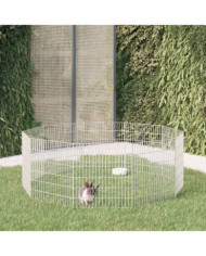 Enclos d'animaux en liberté 10 panneaux 54x60 cm fer galvanisé | Mobilier & Déco