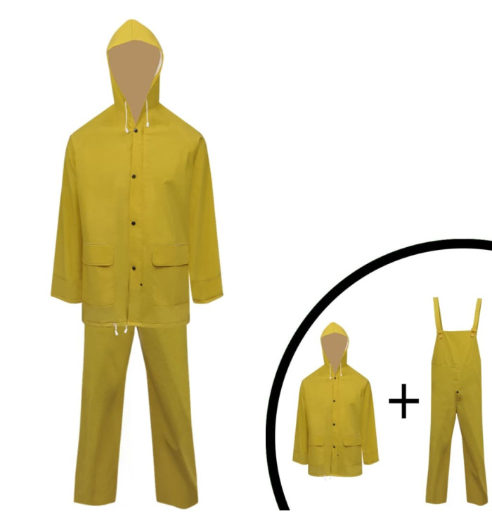 Combinaison de pluie 2 pcs imperméable résistant à capuche XXL | Mobilier & Déco