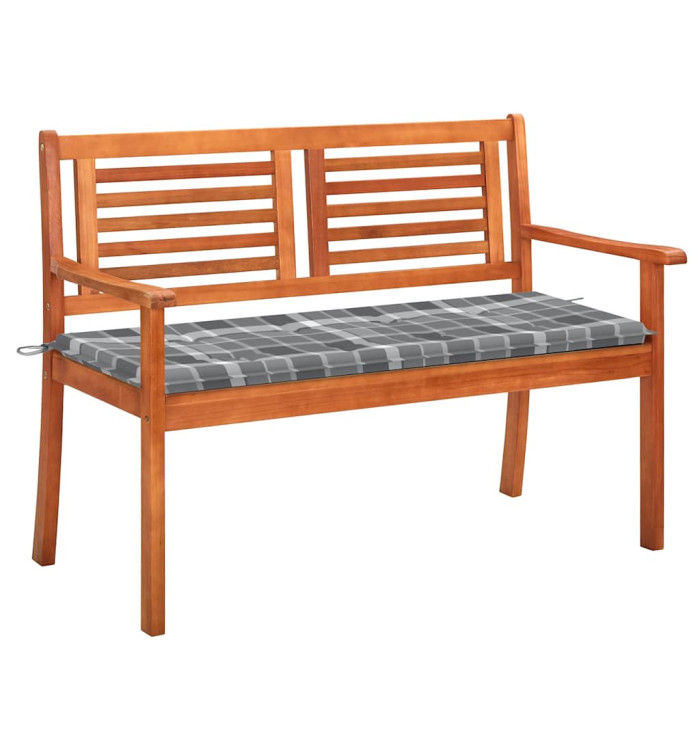 Banc de jardin 2 places avec coussin 120 cm Bois d'eucalyptus | Mobilier & Déco