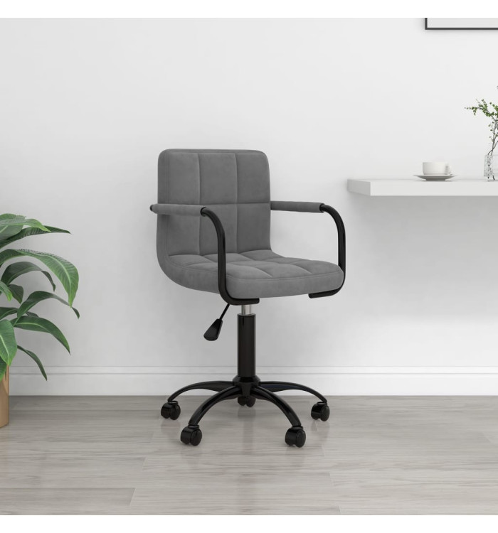 Chaise pivotante de bureau Gris foncé Velours | Mobilier & Déco