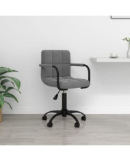 Chaise pivotante de bureau Gris foncé Velours | Mobilier & Déco