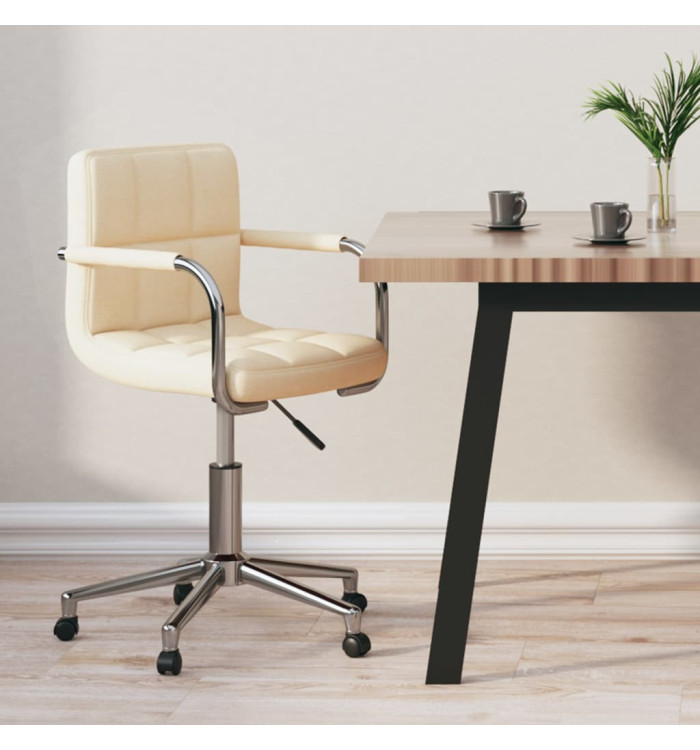 Chaise pivotante de bureau Crème Tissu | Mobilier & Déco