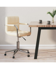 Chaise pivotante de bureau Crème Tissu | Mobilier & Déco